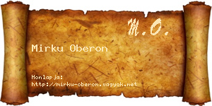 Mirku Oberon névjegykártya